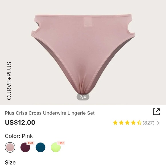 Blush Pink Criss Cross Lingerie Set - Picture 2 of 5